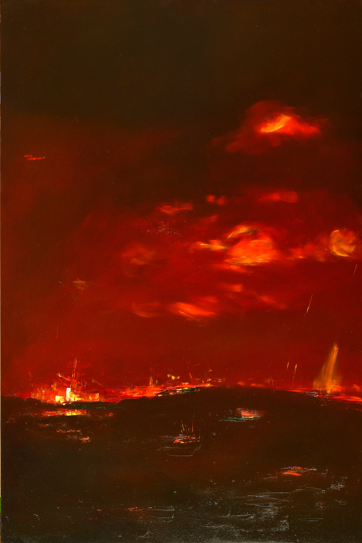 Steffen Blunk: Aprilnacht im Oderbruch I, 2023, 125 x 83 cm