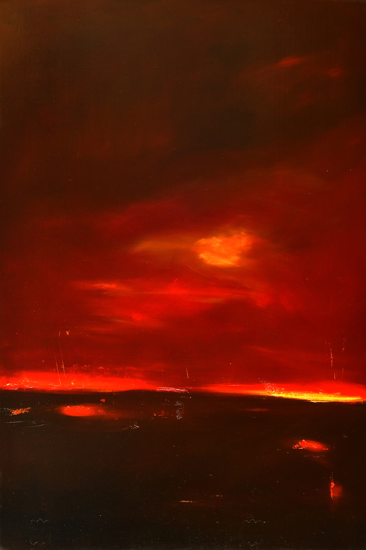 Steffen Blunk: Aprilnacht im Oderbruch III, 2023, 125 x 83 cm