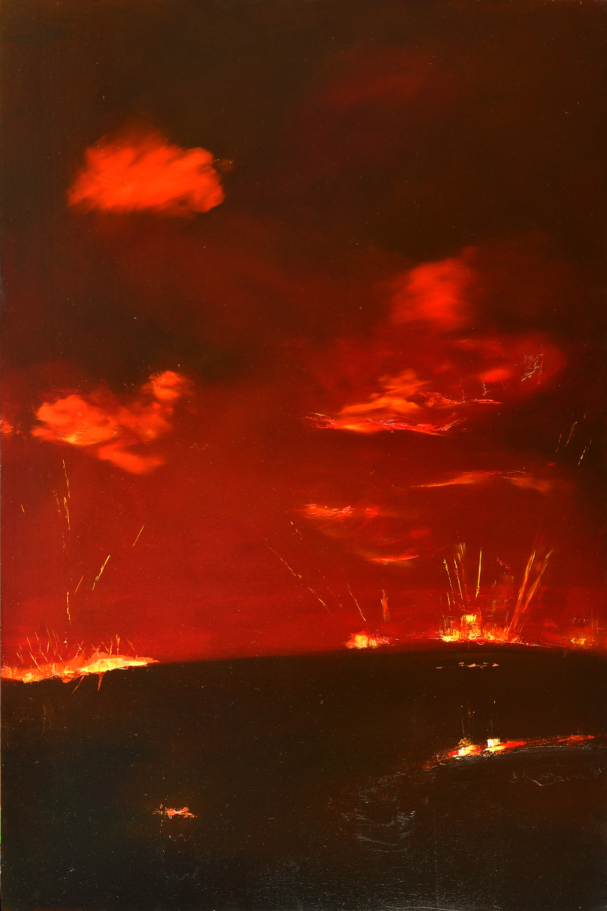 Steffen Blunk: Aprilnacht im Oderbruch II, 2023, 125 x 83 cm